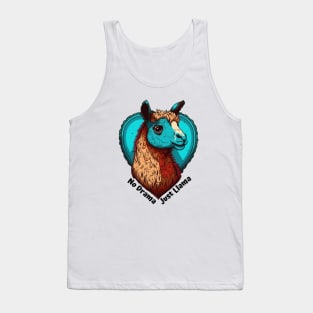 No Drama, Just Llama: Adding Playful Charm to Your Day with Cute Heart and Llama Tank Top